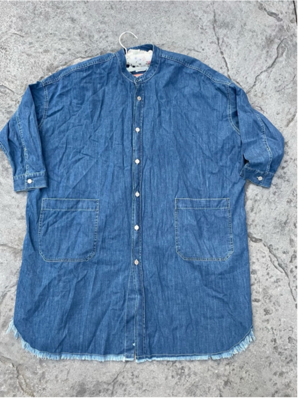 Zara 90s Collection Denim Coat Dress Oversized Shacket Blue Relaxed Fit NWT - Picture 10 of 10